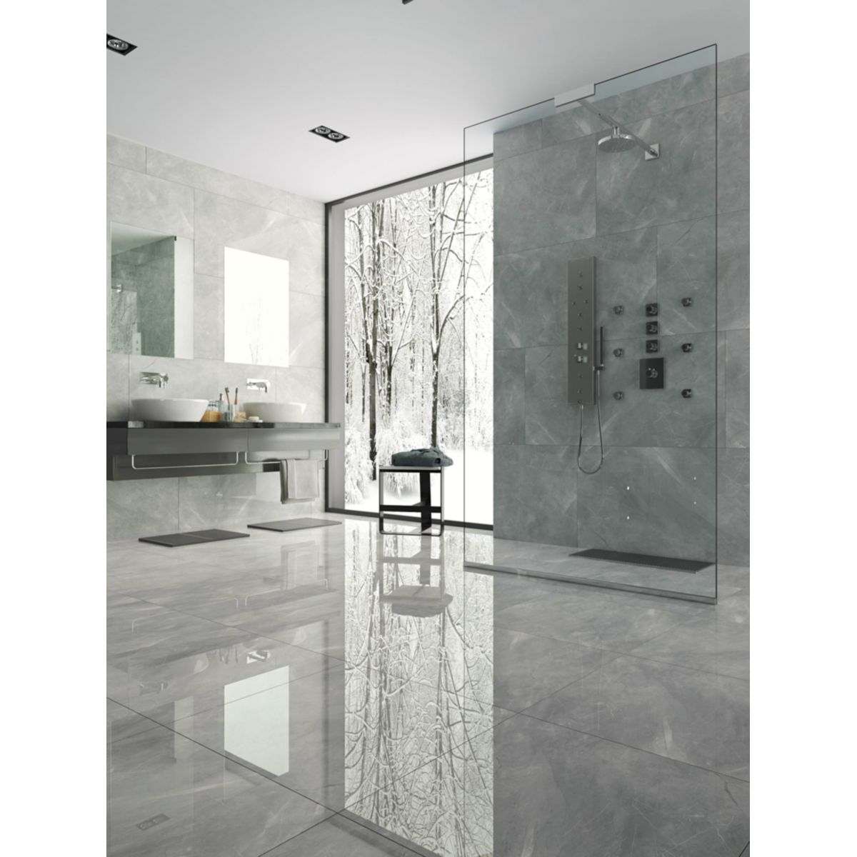 Feinsteinzeug Pulpis grey 60x60x0,7cm Bild 2