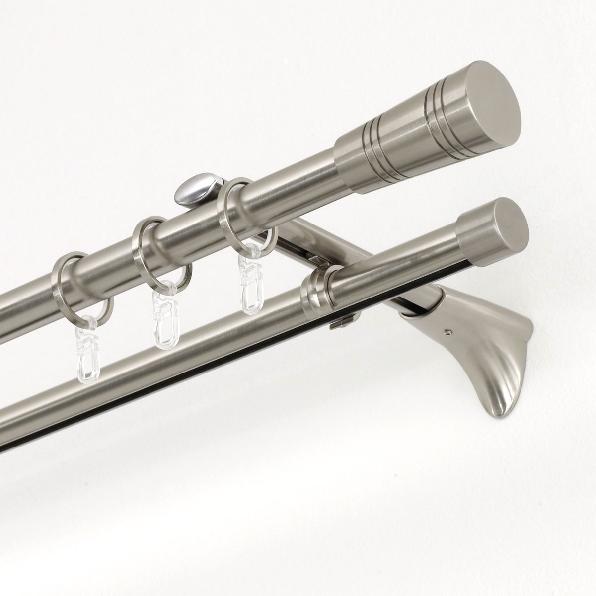 Gardinia  Gardinenstange Chicago mit Innenlauf Durchmesser 16 mm 120 cm Edelstahl-Optik Bild 6