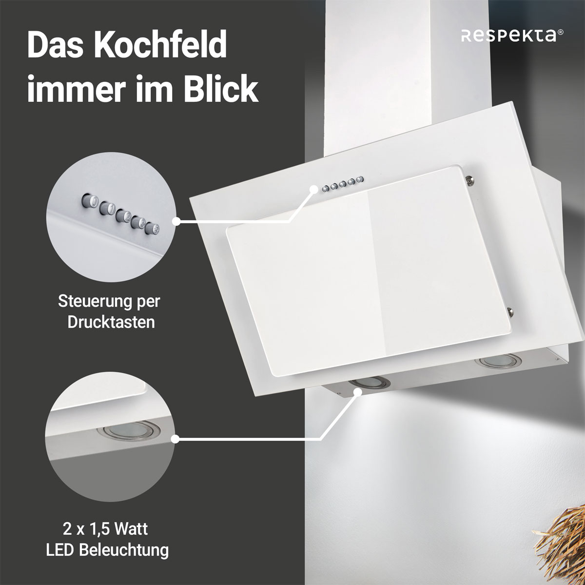 Respekta Schraeghaube EEK:B weiss 60cmCH33060WB Bild 4