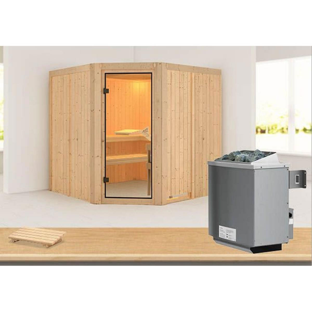 Karibu Systemsauna Jarin 68 mm 9 kW Ofen integr Strg ohne Dachkranz Bild 1
