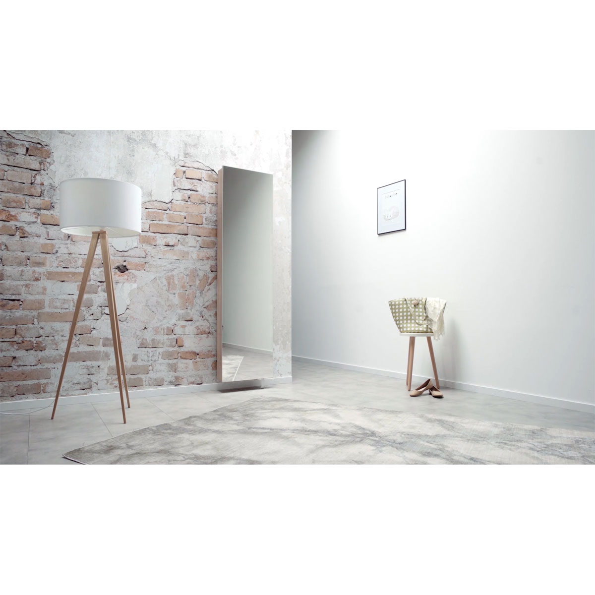 Drehschrank Ordnung mit Spiegelfront 50 x 195 x 18 cm Sonoma-Eiche-Nachbildung Bild 6