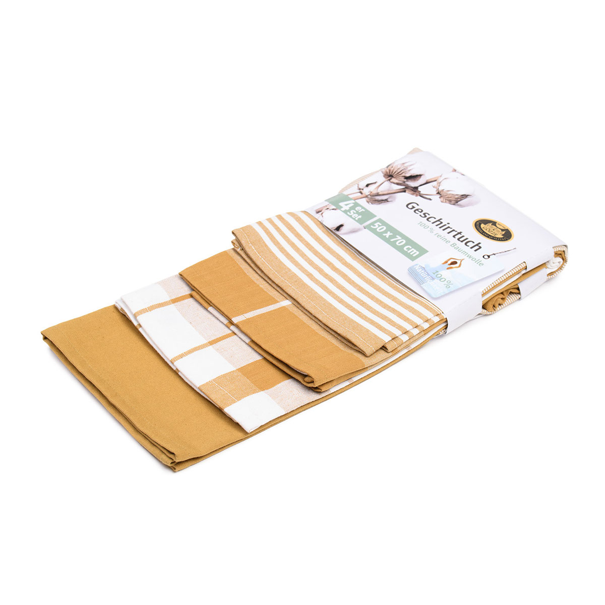 Gözze Geschirrtücher 100% Baumwolle 4er Pack 50x70cm senf Bild 2