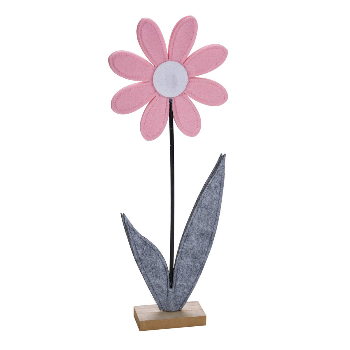Filz-Blume 10 x 27 x 4 cm grau-rosa