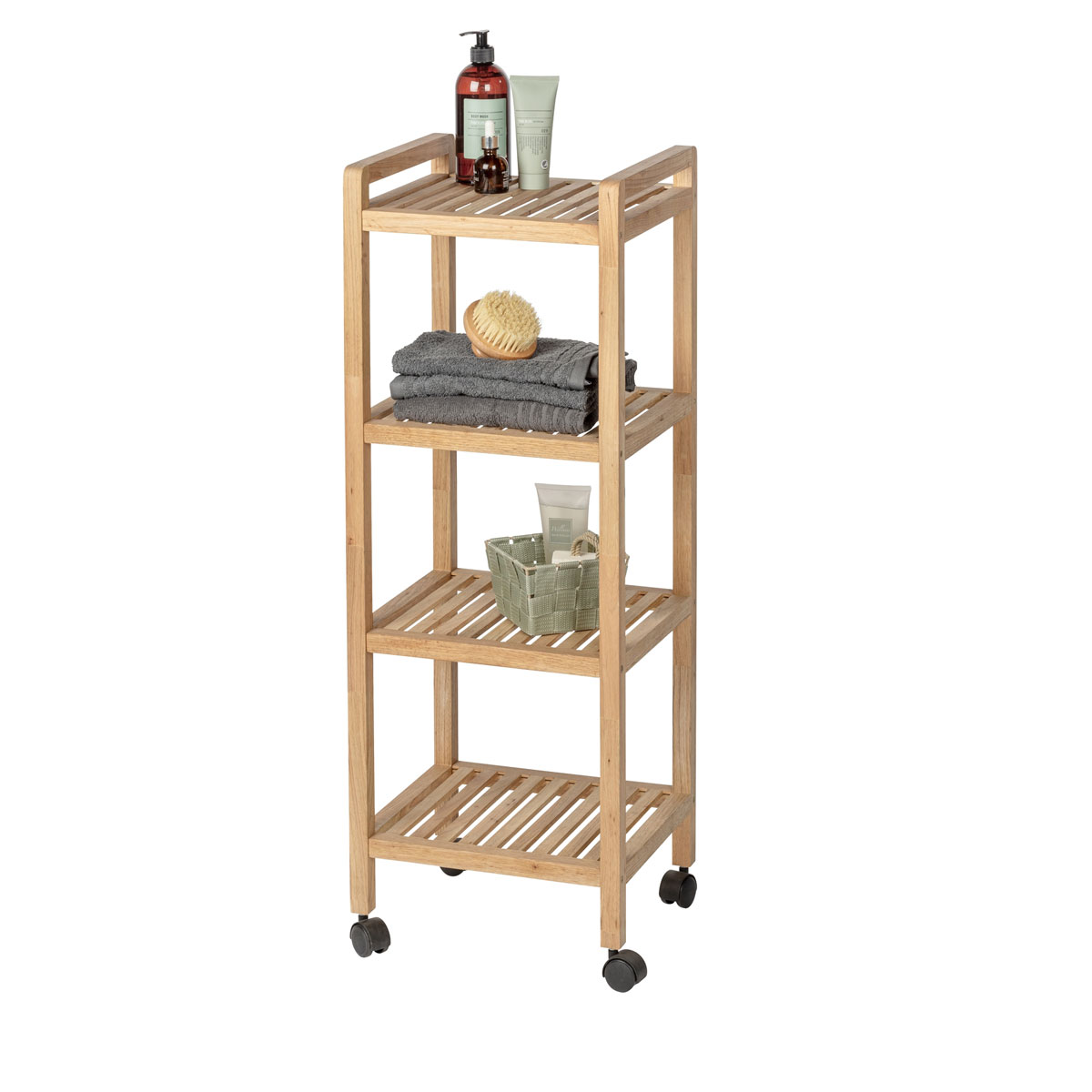 Wenko  Haushalts- und Badwagen Norway 4 Etagen schmales Bad- Küchen- und Wohnregal auf Rollen Bild 1