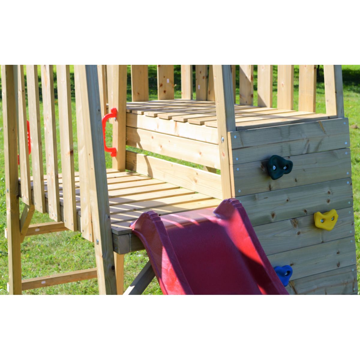 Wendi Toys Spielhaus Flamingo inkl. Rutsche, Kletterwand und Schaukel 290x340x270 cm Bild 7