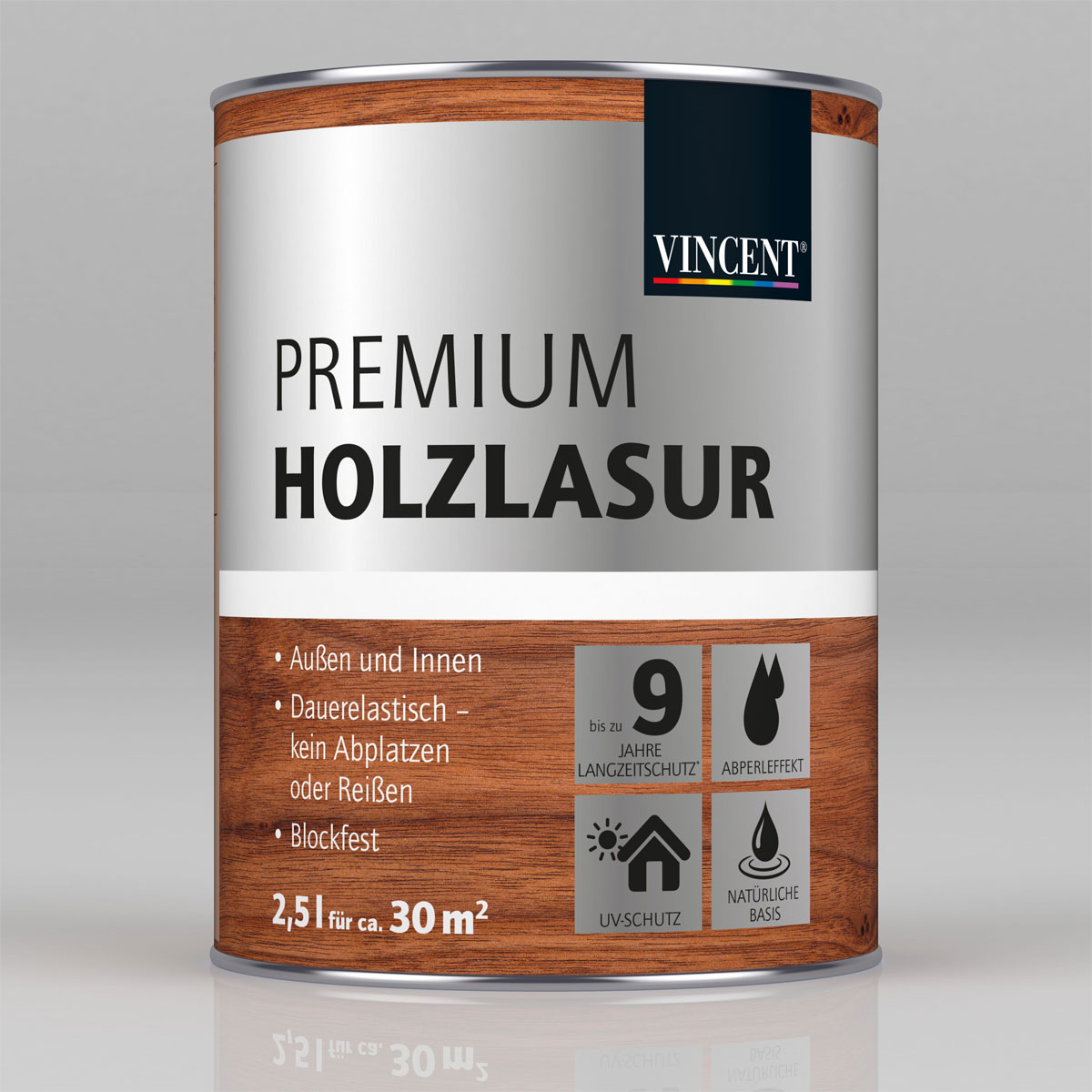 Vincent Premium Holzlasur Kiefer 2,5 L Bild 1