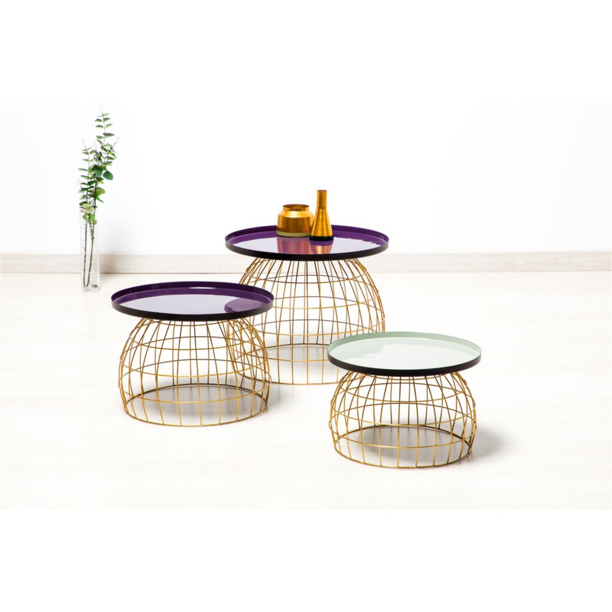 Beistelltisch-Set Laudatio 460 lila pflaume hellgrau Bild 2