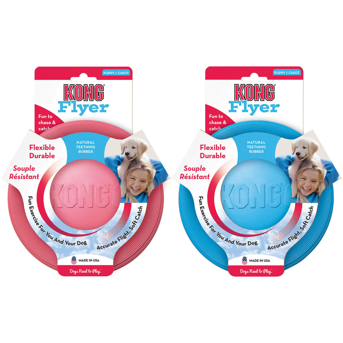 KONG Hundespielzeug Puppy Flyer rosa 18 cm Bild 2