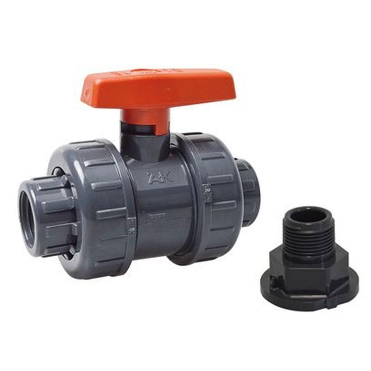 Kirchhoff Kugelhahn PVC für HDPE ¾ IG x ¾ AG