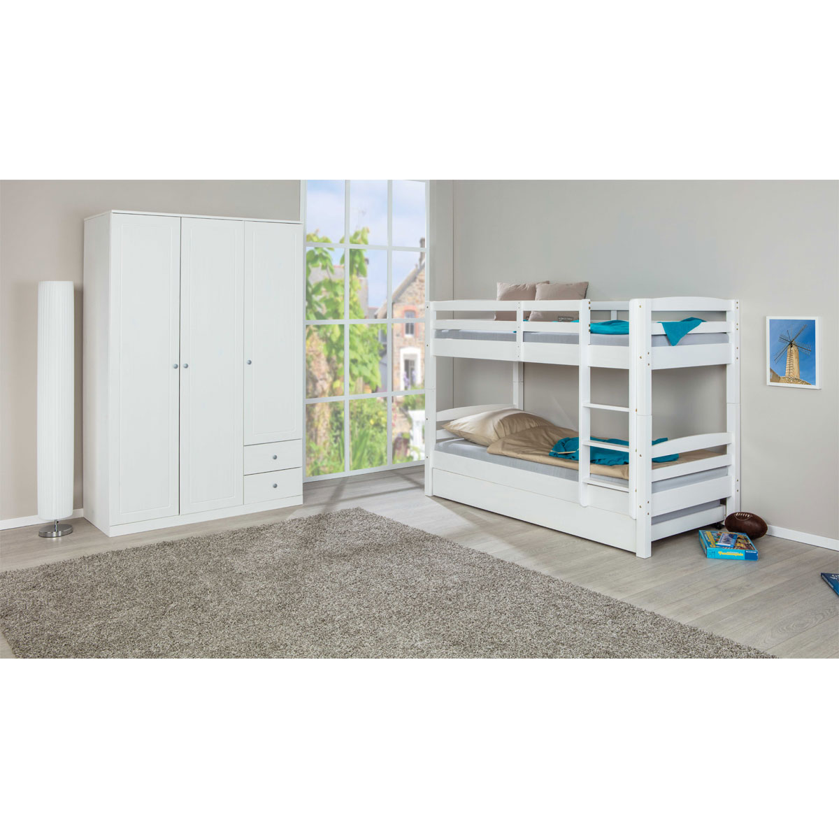 Inter Link Etagenbett „Annika“, 200x90cm, mit 2 Rosten, weiß Bild 7