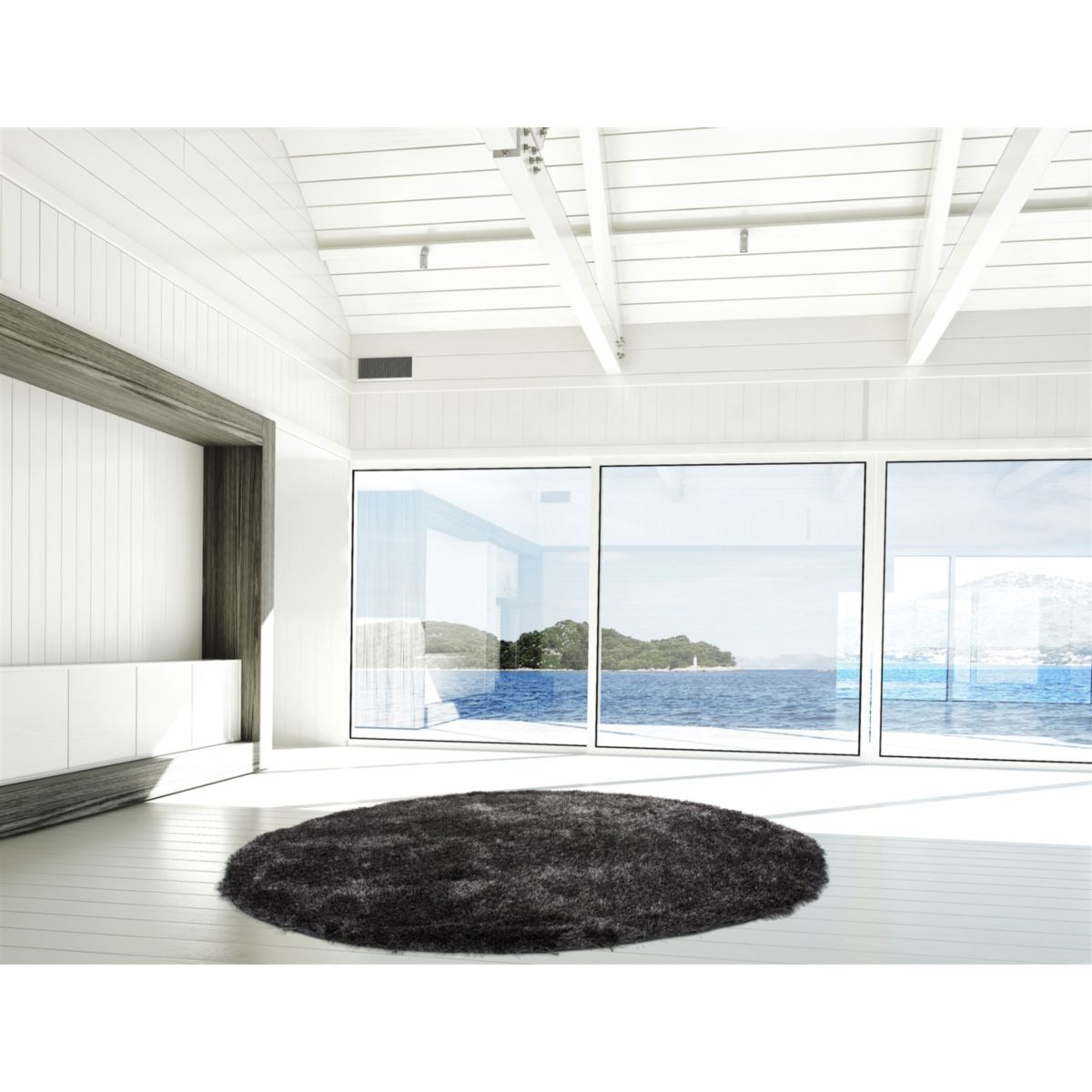 Hochflorteppich „Diamond 700 Anthrazit“, Ø120cm Rund Bild 5