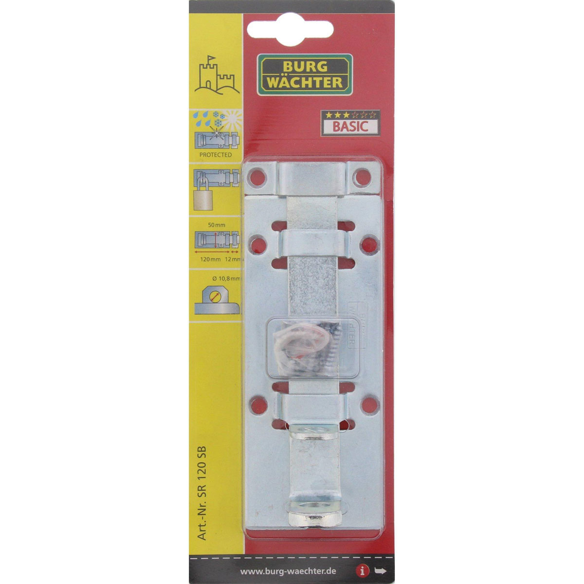 Burg Wächter Schlossriegel verzinkt 50,5 x 155 x 43 cm 120 mm