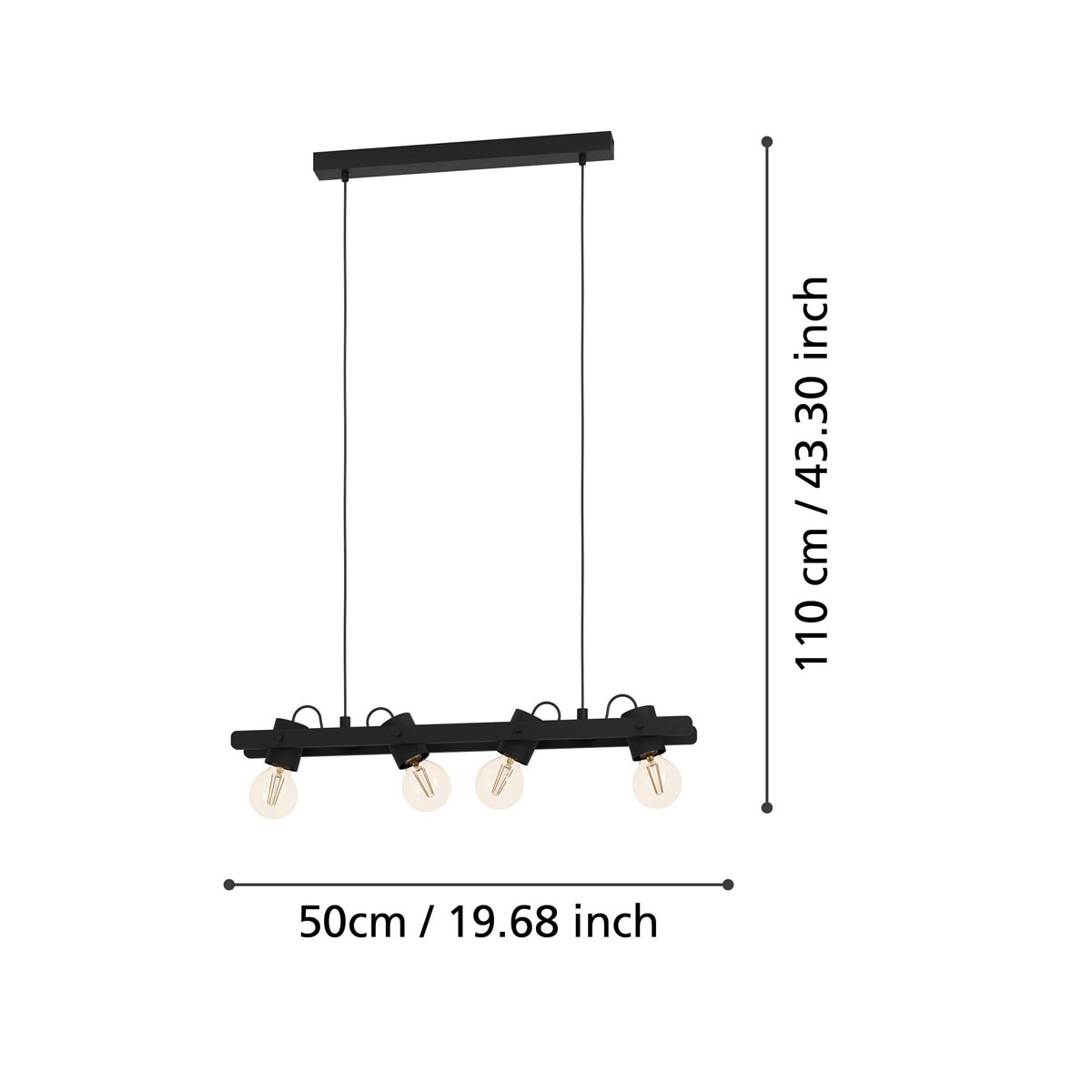 Eglo  LED Hängeleuchte Plimsoll 4-flammig schwarz Bild 2