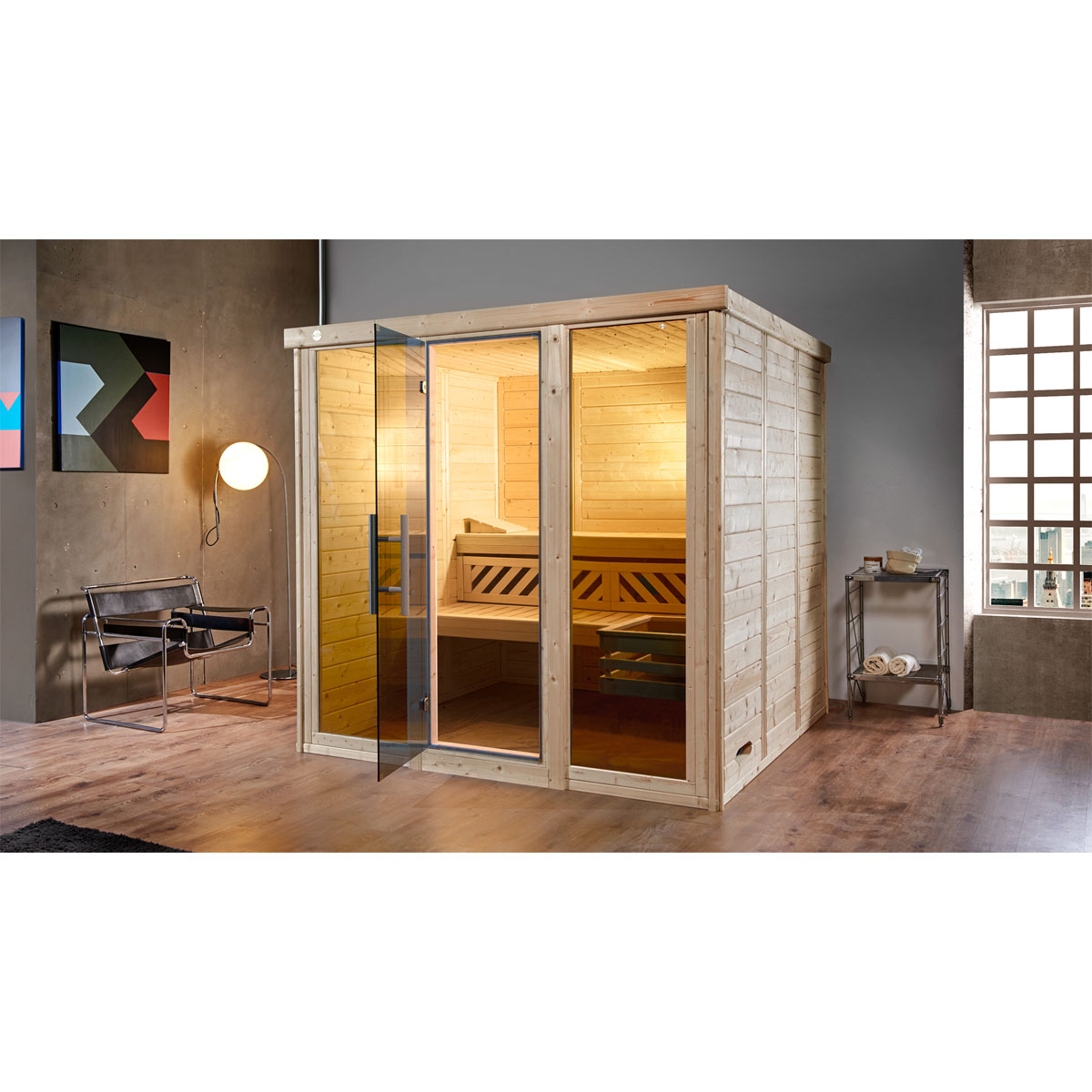 Weka Desgin-Sauna „Kemi Panorama 3“, 7,5 kW, Bio Bild 4