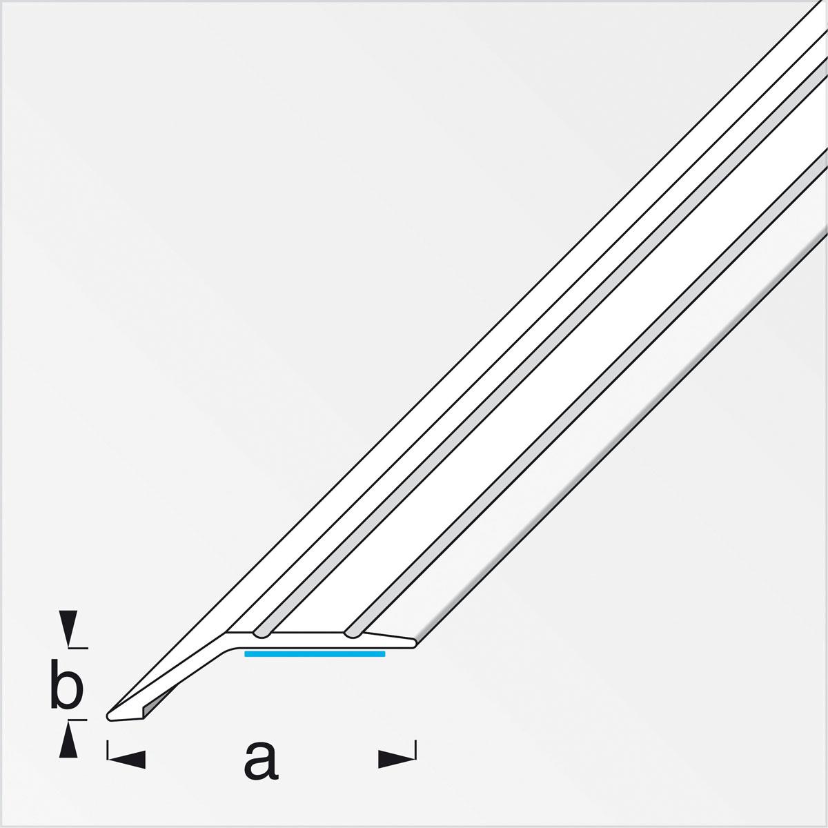 Alfer Niveauausgleichsprofil 8 mm 1m selbstklebend titan Bild 2
