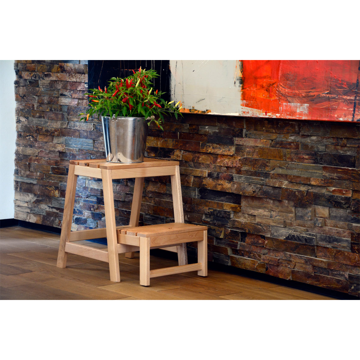 dobar Klapphocker 53/39 x 38 x 45 cm natur Bild 2