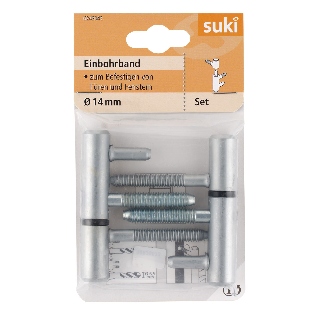 Suki Einbohrband Stahl Durchmesser 1,4x Durchmesser 0,68 x 4,9 cm verchromt 2 Stück Bild 1