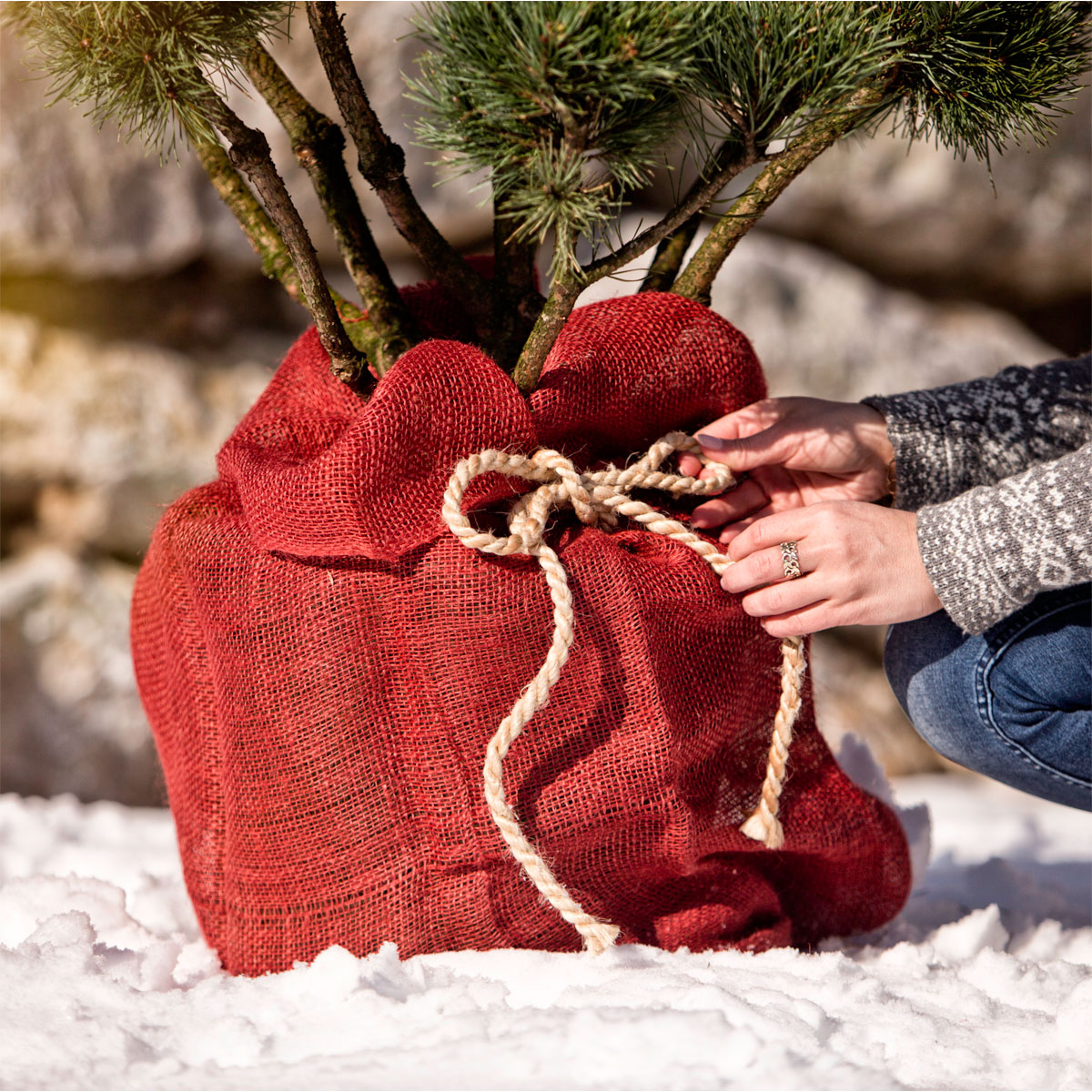 Windhager Jute-Sack rot 70 x 100 cm Bild 1