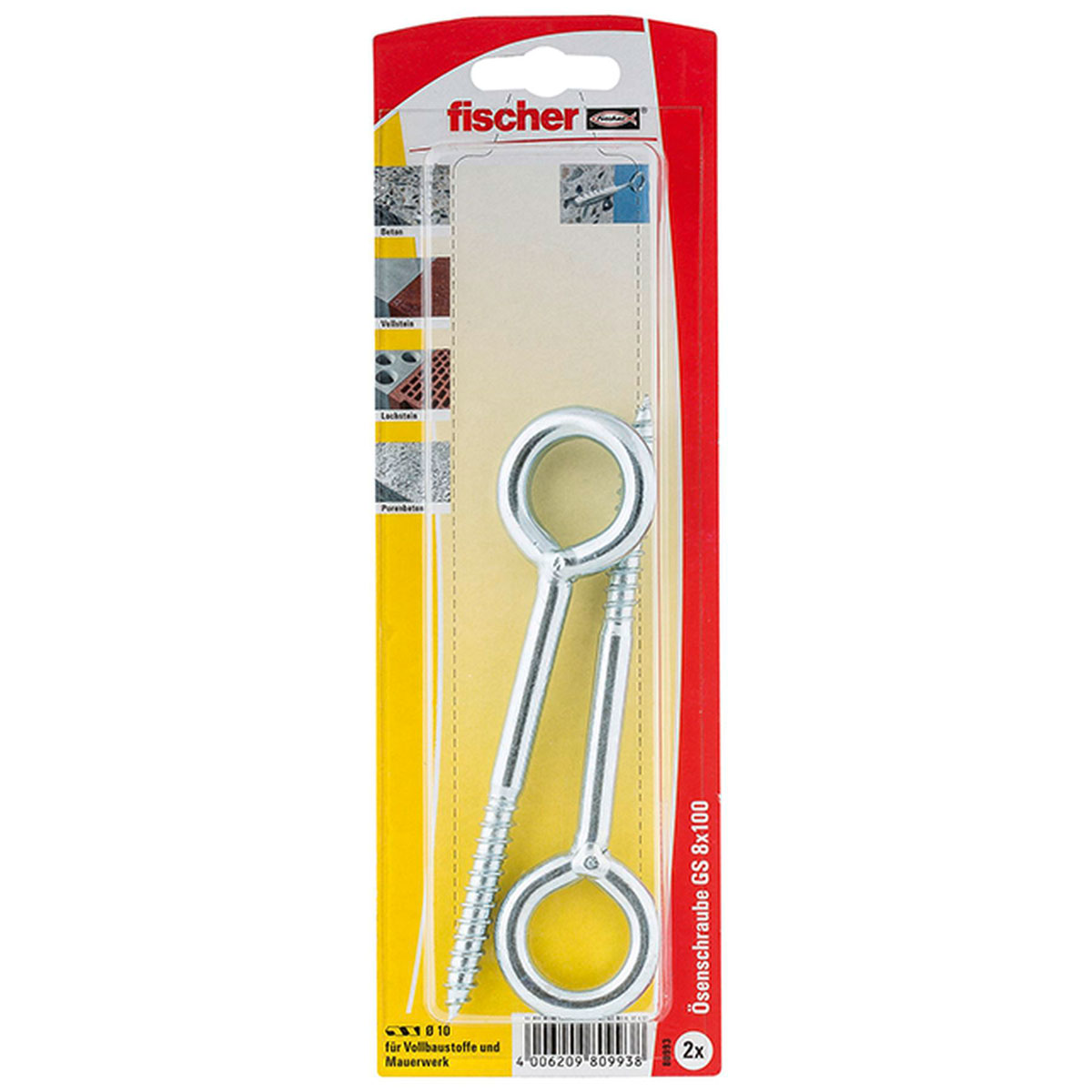 Fischer  Ösenschrauben GS8X100K 100 mm 2 Stück