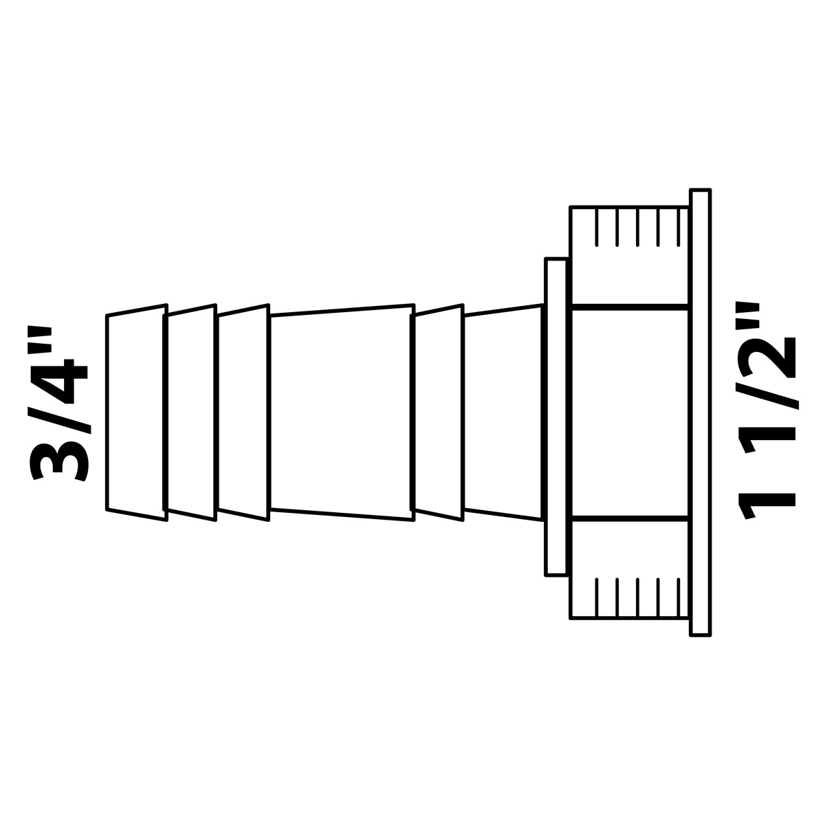 Kirchhoff Geräteanschluss grau 1 1/2" IG x 3/4" T für Waschgeräte-Siphon Bild 2
