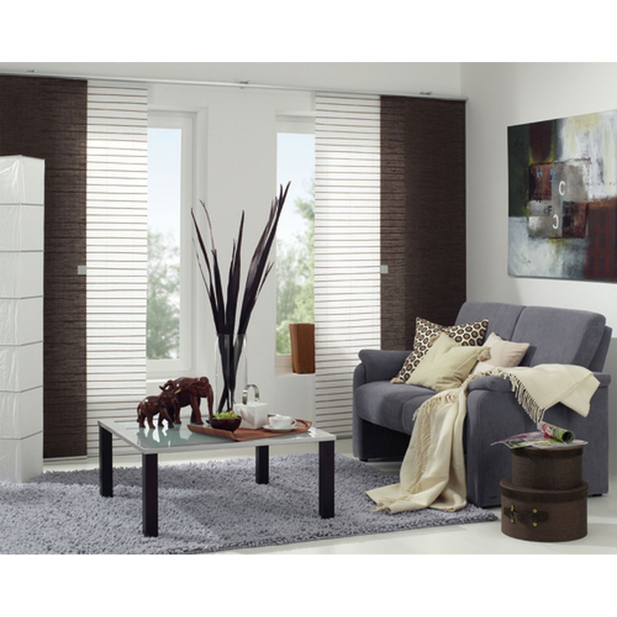 Gardinia Flächenvorhang 60 x 245 cm Natur-optik Dekor teak Bild 7