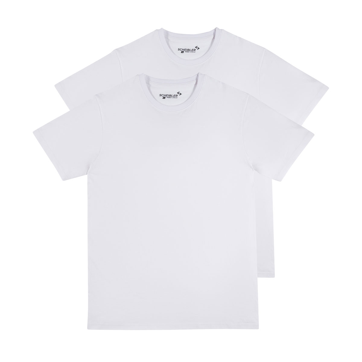 Scheibler Doppelpack T-Shirt weiß Größe L