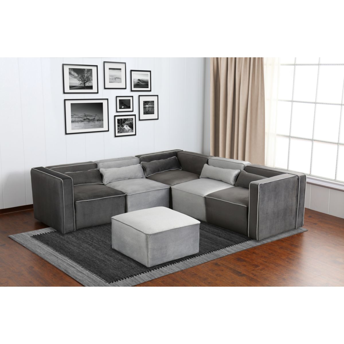 Polsterhocker Presley 325 silber grau Bild 5