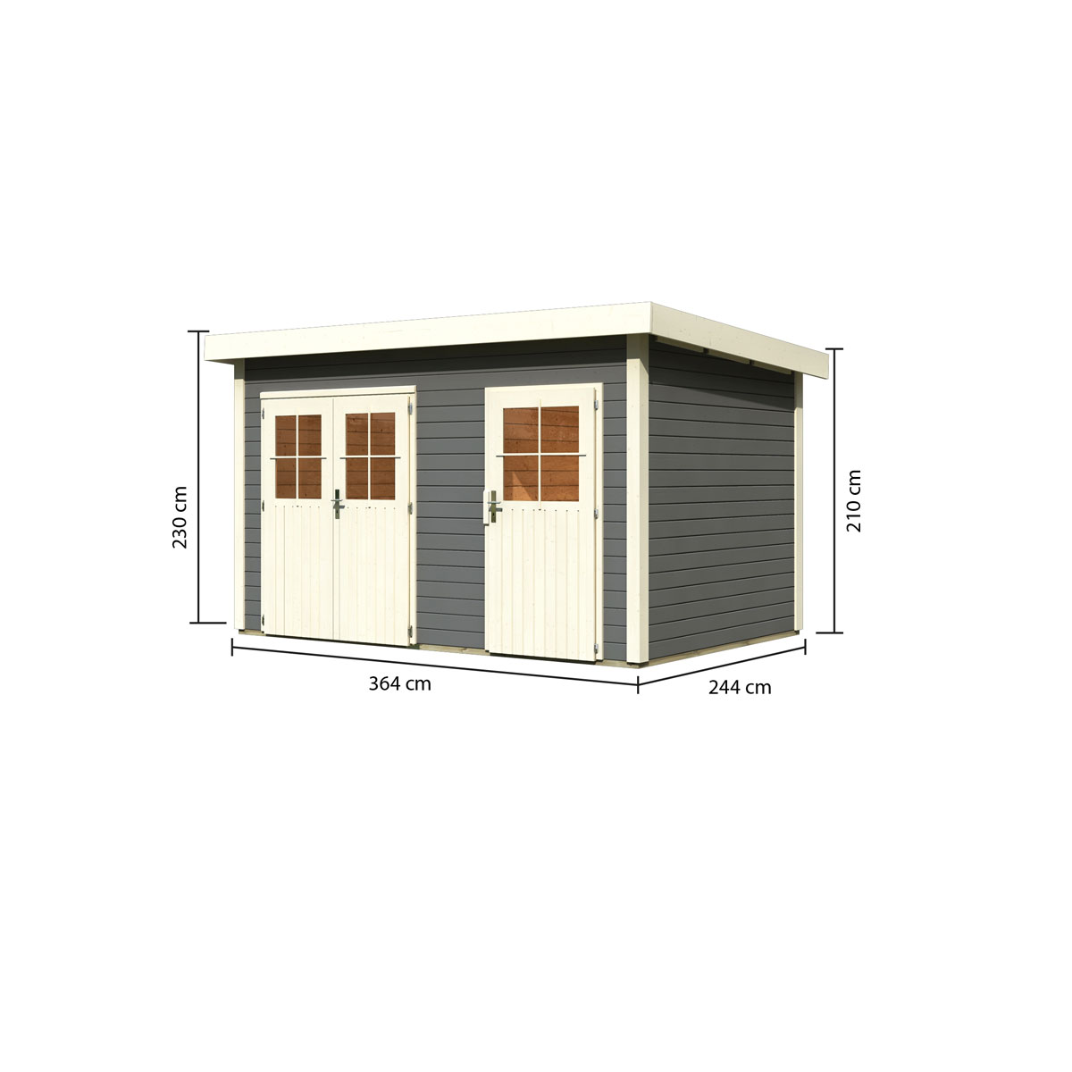 Karibu Gartenhaus Tintrup terragrau Bild 4