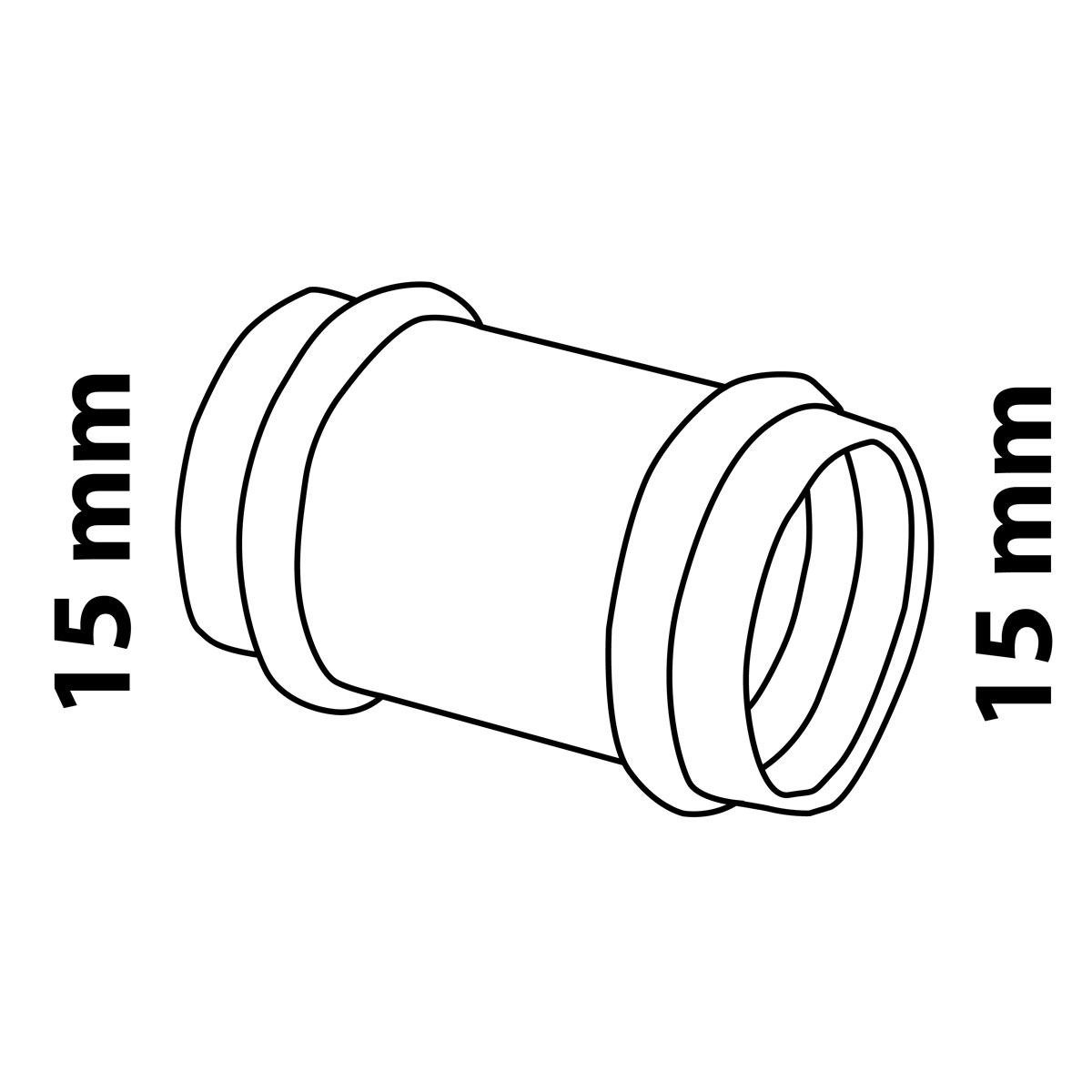 Kirchhoff CU Schiebemuffe blank 15 mm 2 Muffen P5270S Bild 3