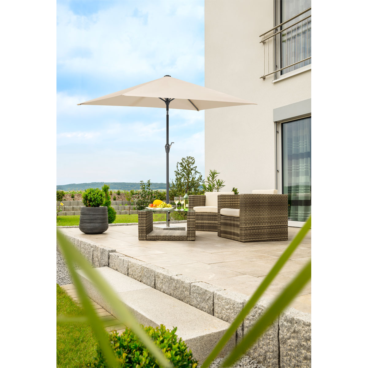 Schneider Schirme Sonnneschirm Bilbao 210 x 130 cm natur Bild 4