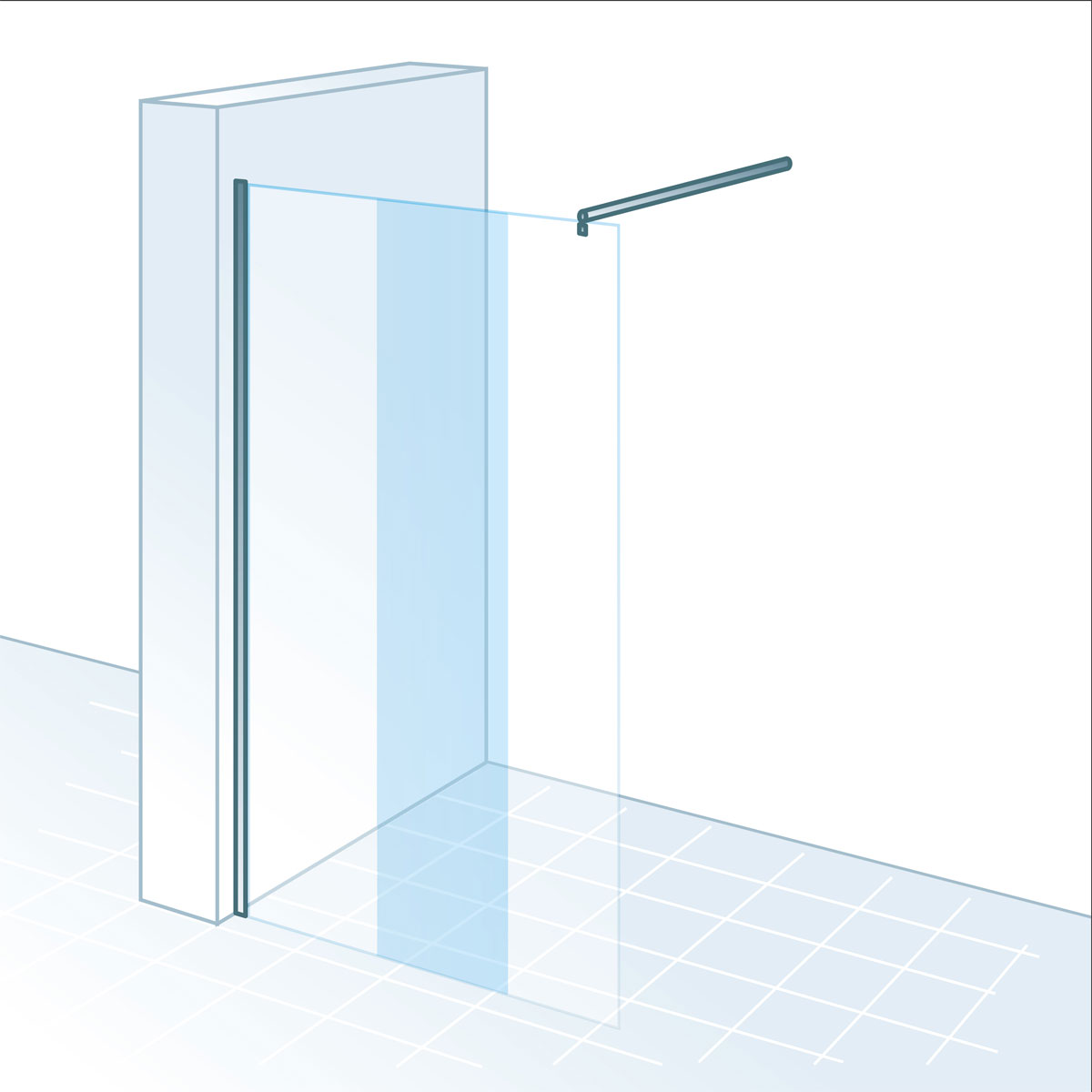 Schulte Walk In Duschwand MasterClass M6 Chromoptik ESG Fixil 60 cm fixil 500 klar hell Bild 3