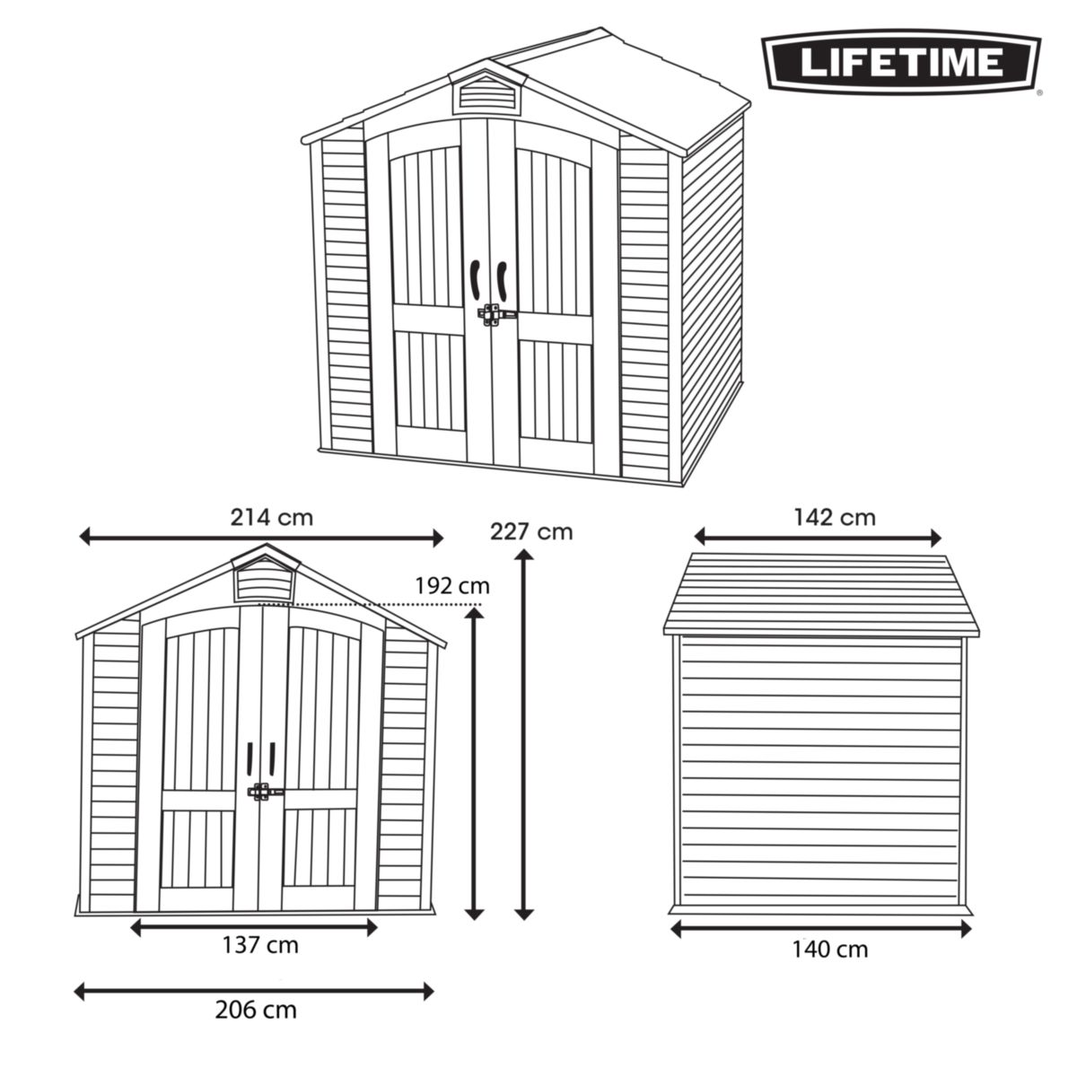 Lifetime Gerätehaus Starlet 142,5x214,6x227,9 cm Bild 9
