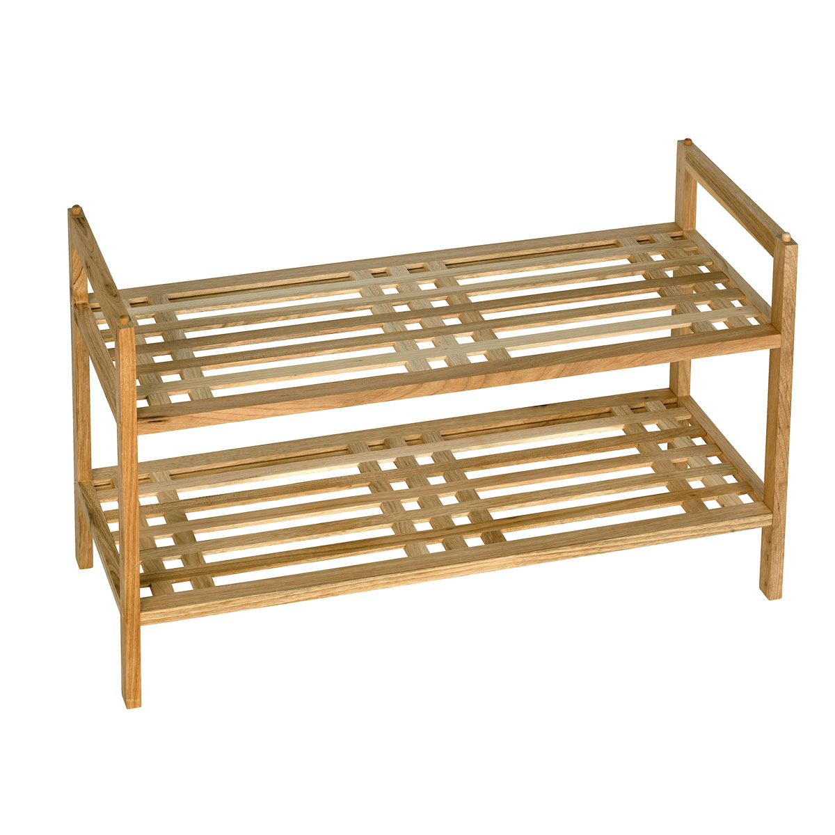 Wenko  Regalsystem Norway aus Walnussholz mit 2 Ablagen massives Walnussholz Bild 1