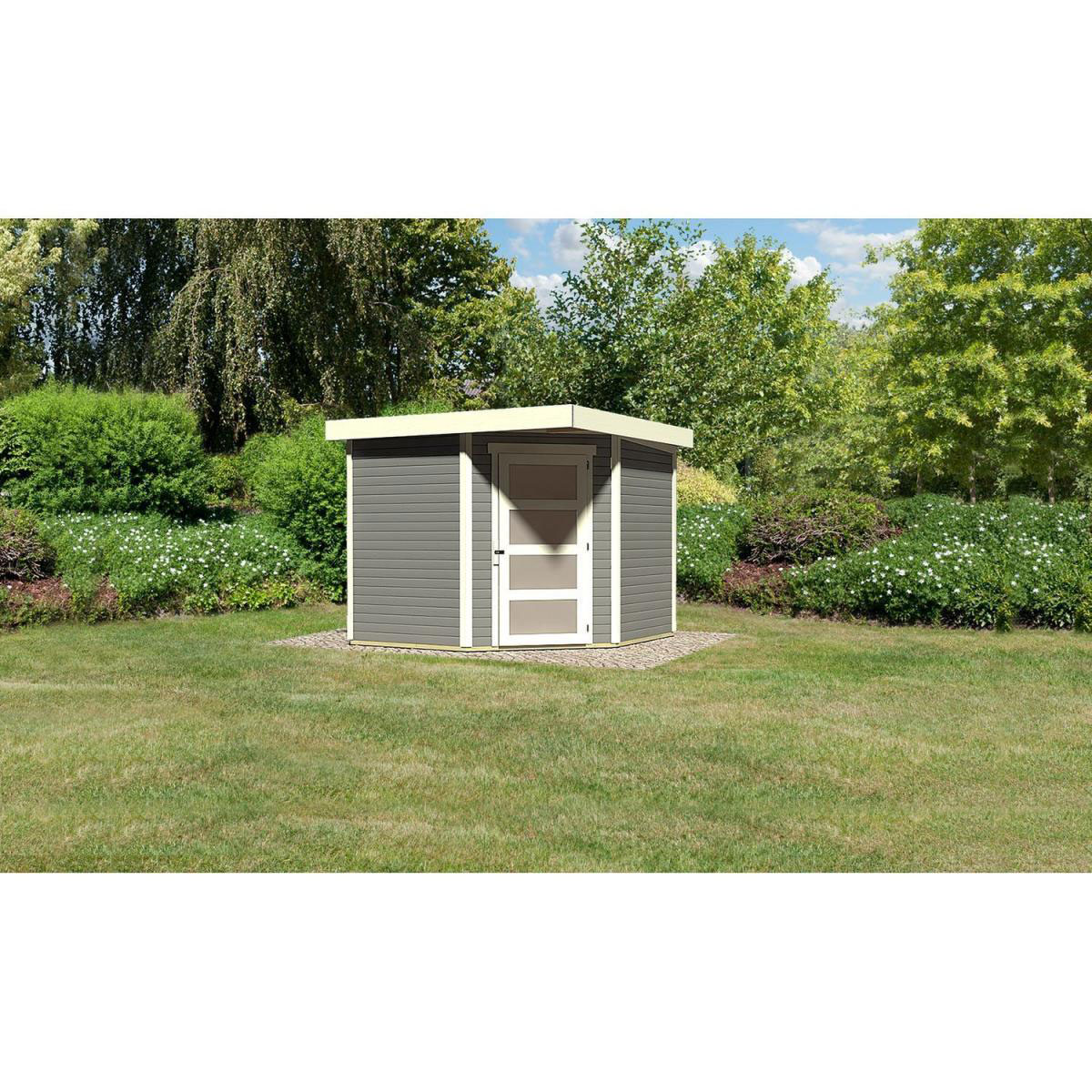 Karibu Gartenhaus Schwandorf 3/5 242 x 246 x 218 cm grau Bild 3