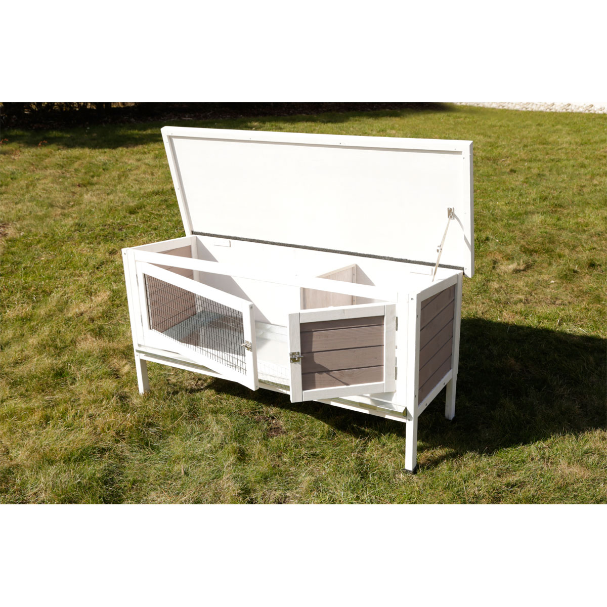 Kleintierstall Freddy 116 x 62 x 45 cm weiß-schwarz Bild 7