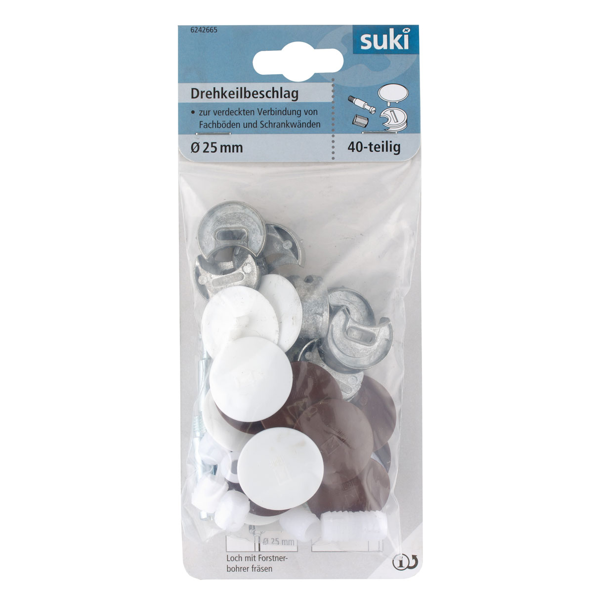 Suki Drehkeilbeschlag verzinkt mit Abdeckkappe 8 Stück Bild 1