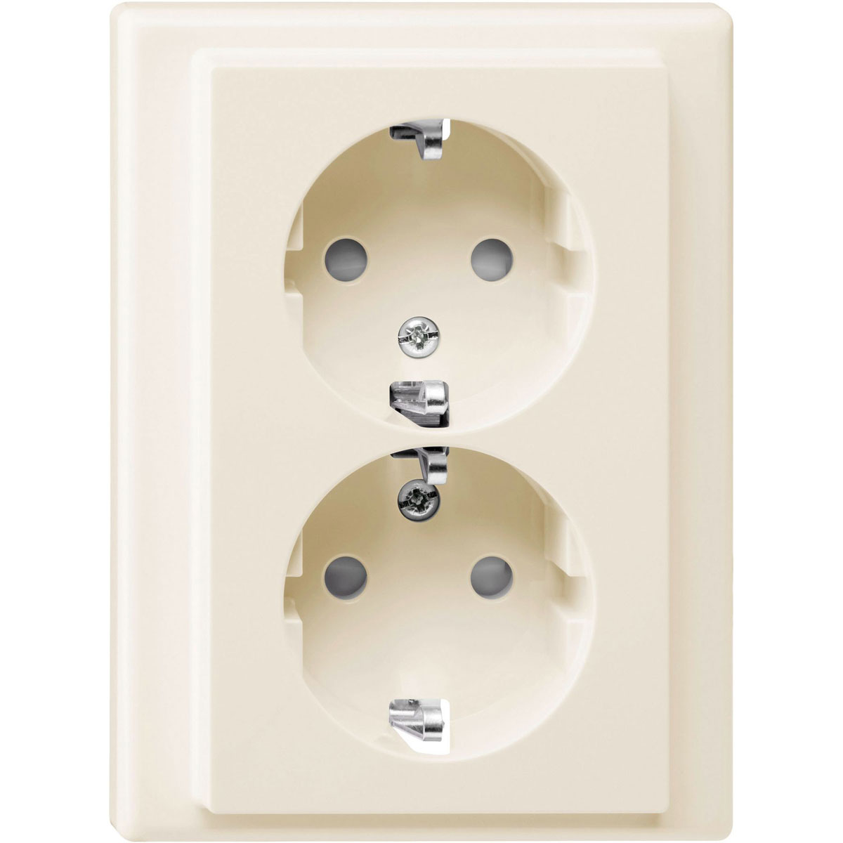 Merten SCHUKO-Doppelsteckdose System M weiß glänzend