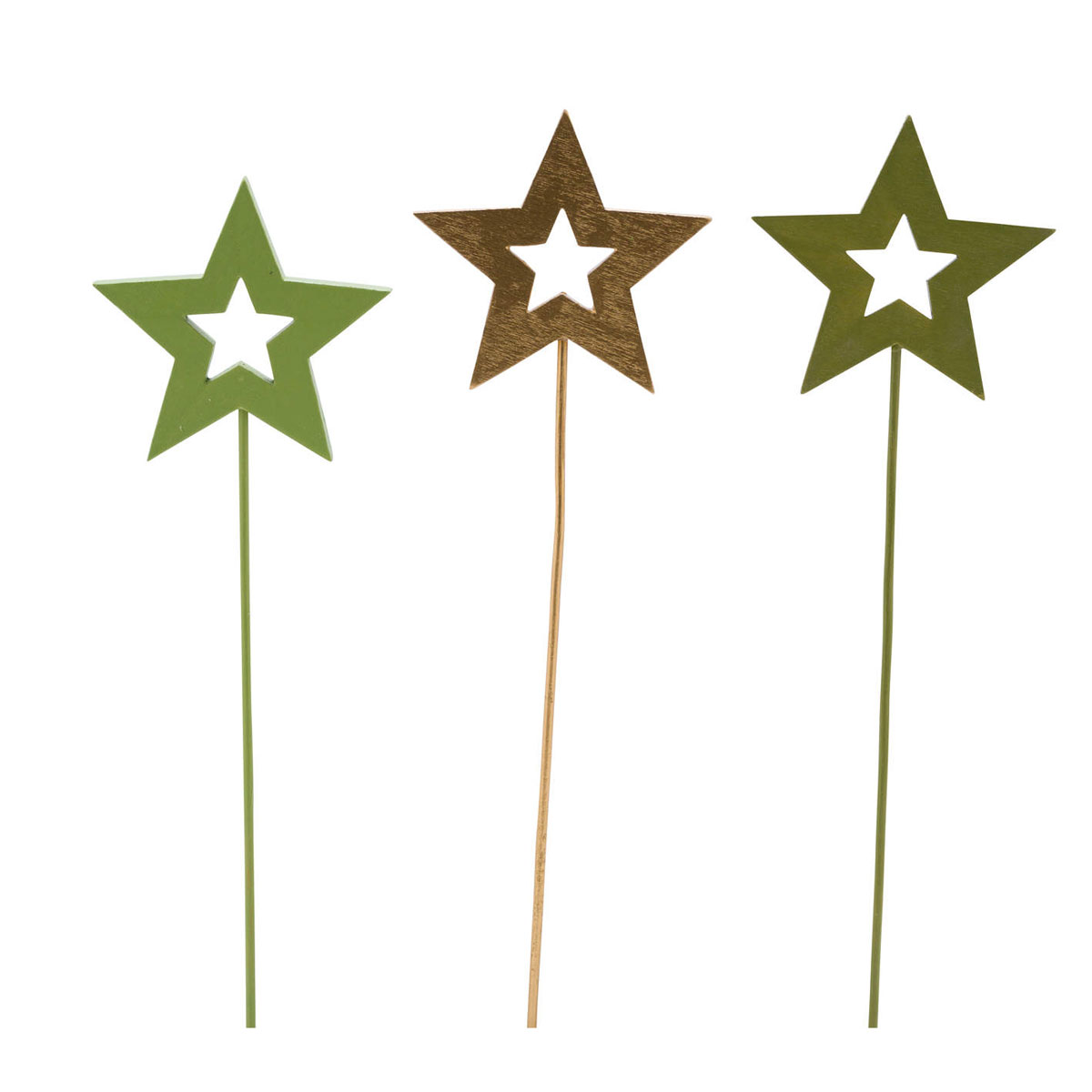 Holzstecker Stern sortiert 6 x 25 x 0,5 cm