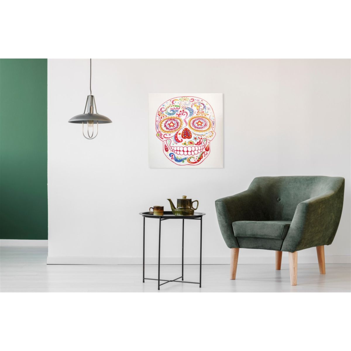 Oel-Wandbild Totenkopf 90x90cm Bild 4