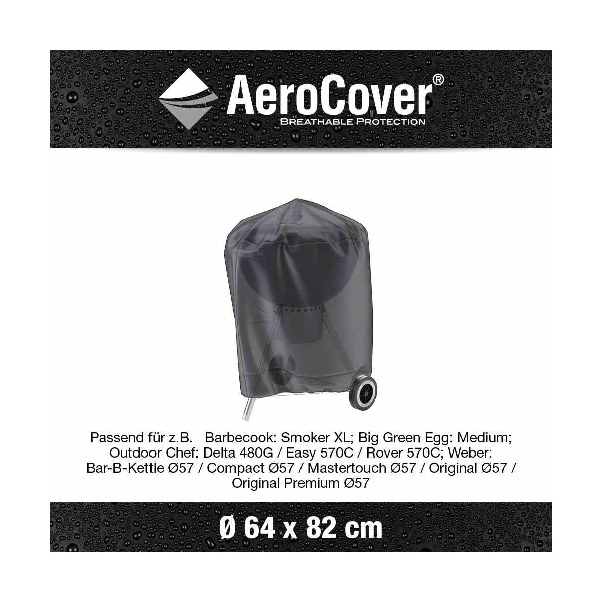 AeroCover Schutzhülle für Grillgeräte Durchmesser 57 cm anthrazit Bild 3