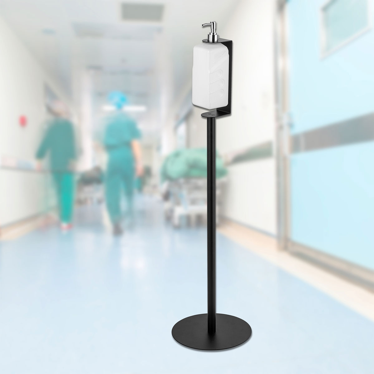 Wenko  Desinfektions-Ständer klein universelle Halterung mit Standfuß für Desinfektionsmittel-Spender mit Gewinde für Pumpköpfe Bild 11