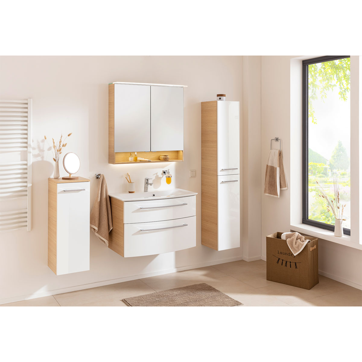 Fackelmann  Spiegelschrank B.Style 800 x 812 x 153 mm Sandeiche LED Bild 9