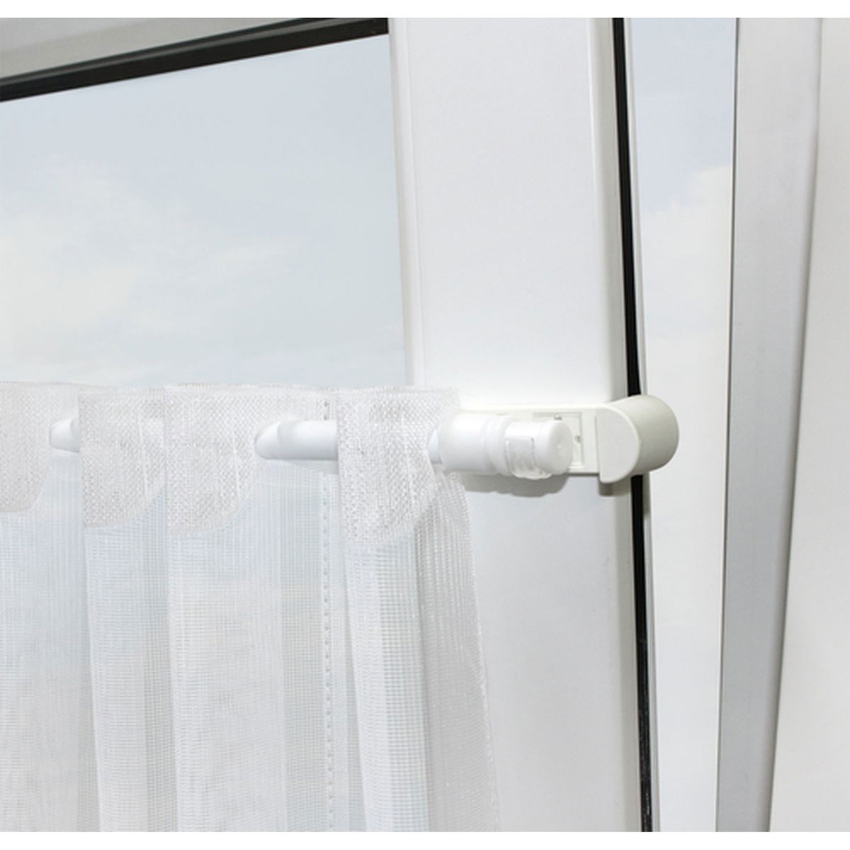 Gardinia Klemmträger für Vitragestangen/Caféhausstangen weiß Bild 5