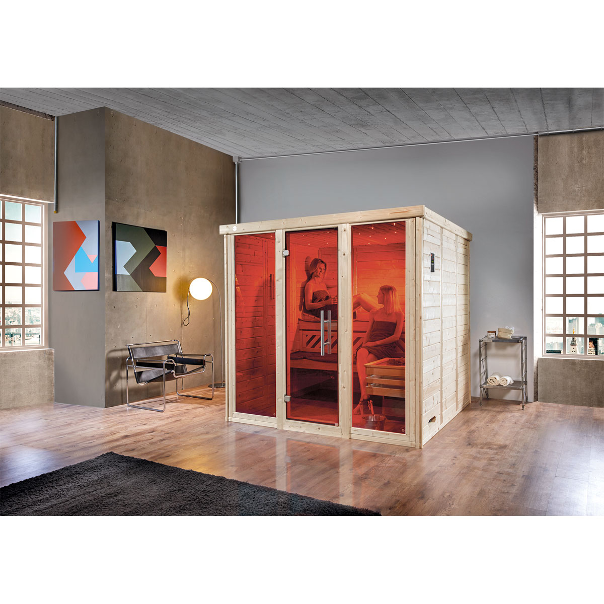 Weka Desgin-Sauna „Kemi Panorama 3“, 7,5 kW, Bio Bild 2