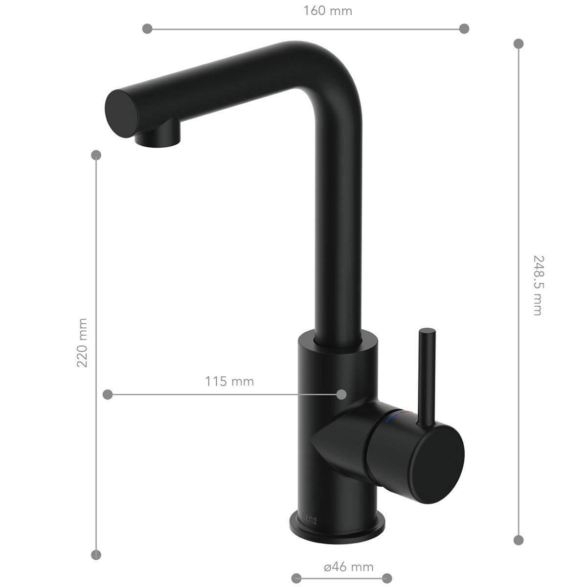 Lenz  Waschtischarmatur HOKU schwarz Bild 4