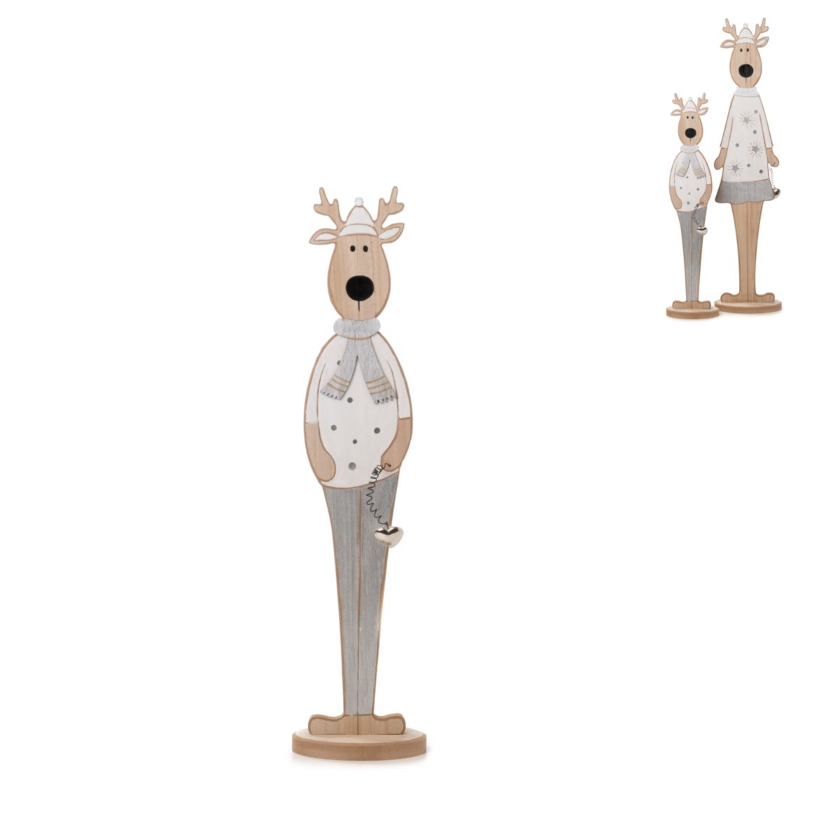 Rentier Holzfigur auf Stand 60cm