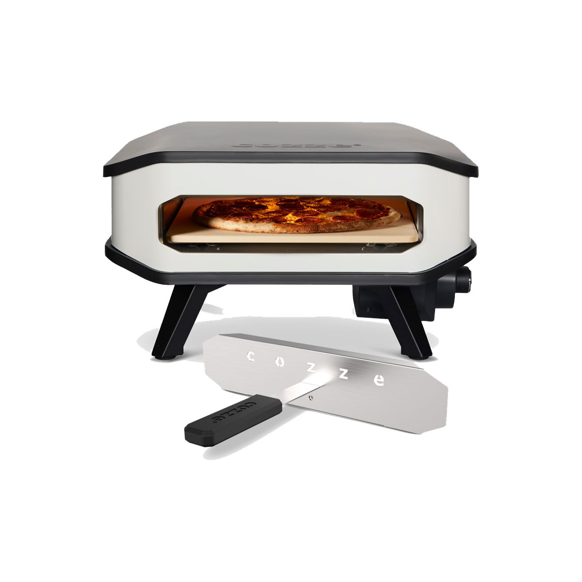 COZZE Pizzaofen Elektro 230V mit Tür und Pizzastein 2200 W Bild 1