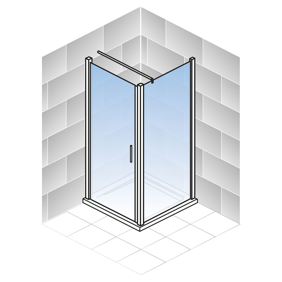 Schulte Drehtür Alexa Style 2.0 inkl Seitenwand 90 x 90 cm Dekor Liane Bild 5