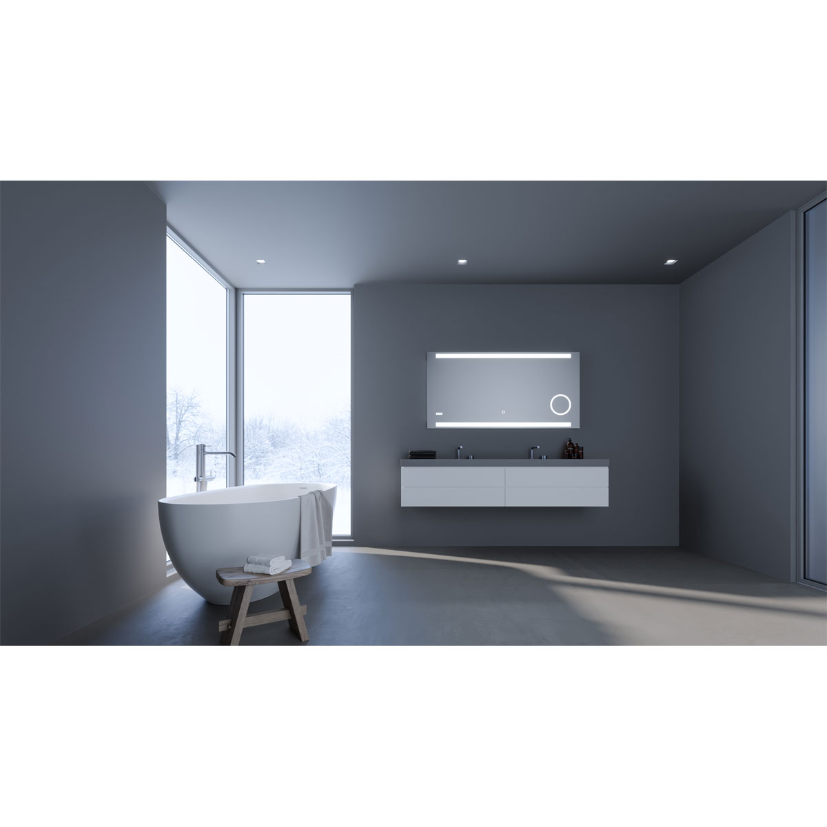 DSK  Design LED Lichtspiegel Silver Rey 120 x 60 cm Bild 2