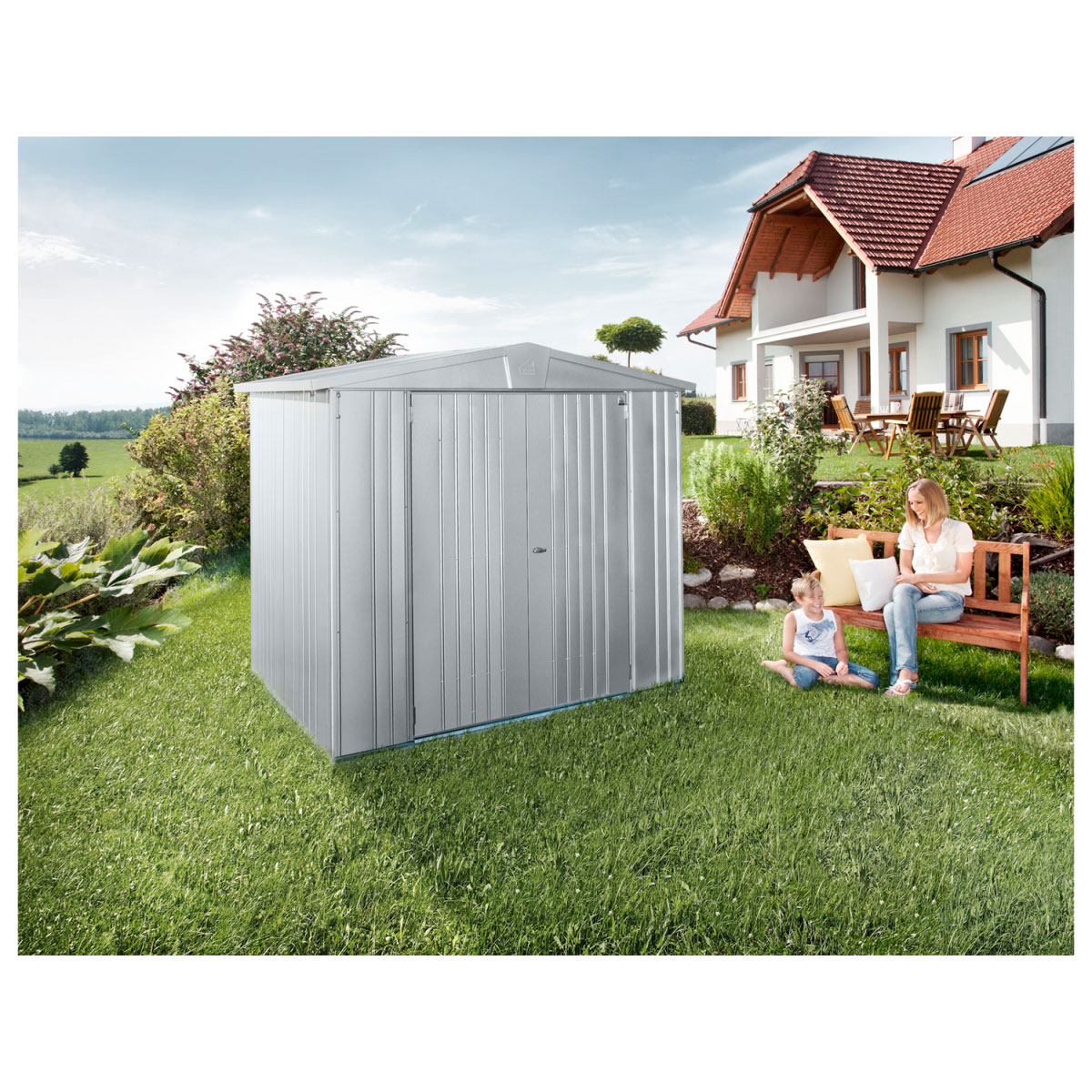 Biohort Gerätehaus Europa Größe 3 silbermetallic Bild 4